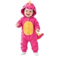 thumbnail image 3 of CUZIBR Dinosaur Baby Boy Girl Halloween Onesie Animal Romper Jumpsuit Hooded Zip Up Long Sleeve Cute Dress-up Party Clothes,Hot Pink,1-3 Months, 3 of 9