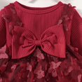 thumbnail image 6 of OJSFQUFP Girls' Dress Elegant Cute Skin Friendly and Comfortable Ribbed Top with Bow Tie Mesh Dress, 6 of 9