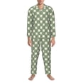 thumbnail image 3 of Lsque Daisy Plaid Green Pattern Long Sleeve Pajama Set for Men - Soft 2-Piece Sleepwear and Loungewear Set with Pockets, Comfy Nightwear-Medium, 3 of 7