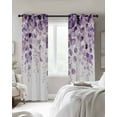 thumbnail image 3 of Purple Eucalyptus Blackout Curtains 72 Inches Long for Bedroom, Spring Botanical Plant Aesthetic Thermal Insulated Room Darkening Black Out Window Curtain Panels Grommet Drapes for Living Room, 3 of 8