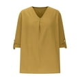 thumbnail image 4 of Homenesgenics Womens Tops Loose Lightweight Plus Size Spring Summer 2025 Short Sleeve Fashion Solid Shirt Female Round Neck T-Shirt, 4 of 6