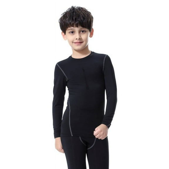 Kids Boys Compression Base Layers Quick Dry Long Sleeve Sports T-Shirts