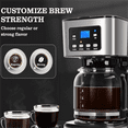 thumbnail image 6 of 12-Cup Programmable Coffee Maker, Regular & Strong Brew Drip Coffee Machine for Home and Office, Glass Carafe, Pause & Serve, Auto Shut Off, Black & Stainless Steel, 6 of 6