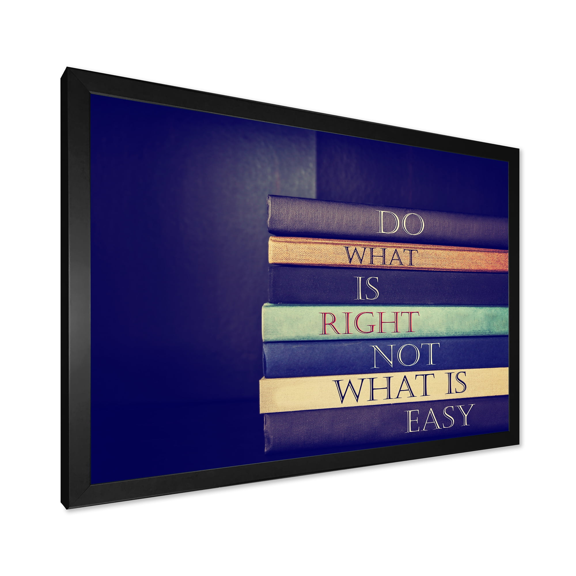 Designart 'Do What Is Right Not What Is Easy On Books' Traditional Framed Art Print