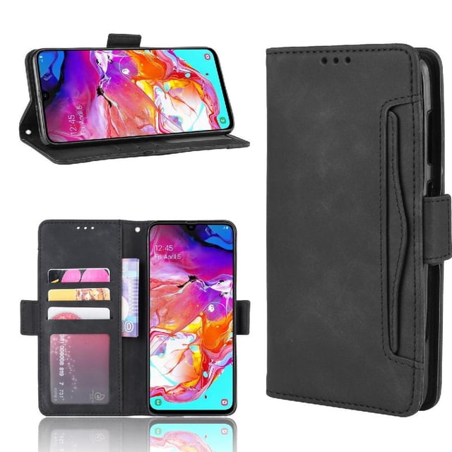 Case for Samsung Galaxy A70 Adjustable Detachable Card Holder Magnetic closure Leather Wallet Cover