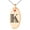 Rose, variant on Stainless Steel Letter K Initial Metro Retro Monogram Engraved Small Oval Charm Pendant Necklace