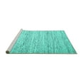 thumbnail image 2 of Ahgly Company Machine Washable Indoor Square Abstract Turquoise Blue Contemporary Area Rugs, 3' Square, 2 of 4