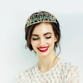 thumbnail image 6 of OFFIGAM Elegant Green Rhinestone Headband for Wedding, Bridal, Party Hair Accessories and Special Celebrations, 6 of 8