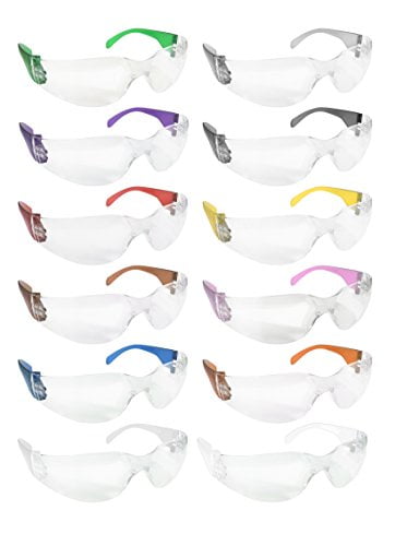 SAFE HANDLER Protective Safety Glasses Box of 12 Polycarbonate Resistant Lens