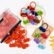 thumbnail image 5 of Juego de cuerdas para el pelo de doble Bola de felpa para niñas, gomas elásticas para el pelo de Color sólido, accesorios para el cabello, venta al por mayor, 5 unidades por lote, 5 of 5