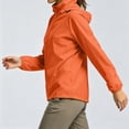 thumbnail image 4 of Dwellite Women Rain Jacket with Hood Lightweight Windbreaker Athletic Running Top Zip Up Outdoor Coat Saffron S, 4 of 6