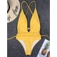 thumbnail image 4 of Traje de baño de una pieza con escote en V profundo y cintura alta con múltiples posiciones y vendaje para mujer, 4 of 6