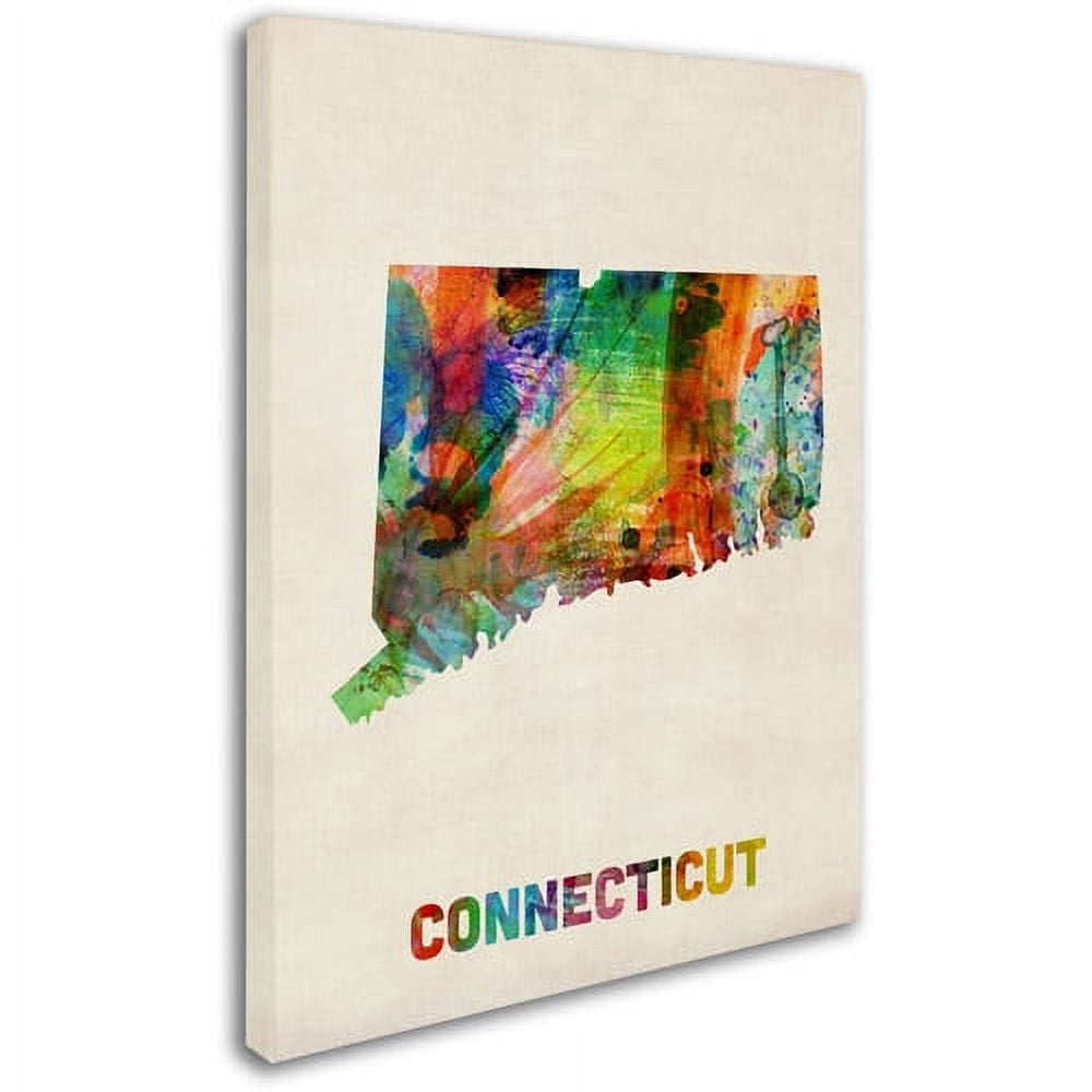 Trademark Fine Art "Connecticut Map" Canvas Wall Art by Michael Tompsett
