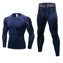 YUSHOW Mens Thermals Underwear Set Thin Wicking Base Layer Crew Neck Long Johns,Size L