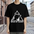 thumbnail image 3 of Black T Shirts for Men, Wolf Triangle Wild At Heart, Graphic Mens Graphic Tees, 24827583,3XL, 3 of 8