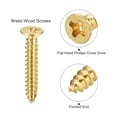 thumbnail image 4 of Uxcell M3.5x25mm Brass Wood Screws, Phillips Flat Head Self Tapping Connector 25 Pack, 4 of 5