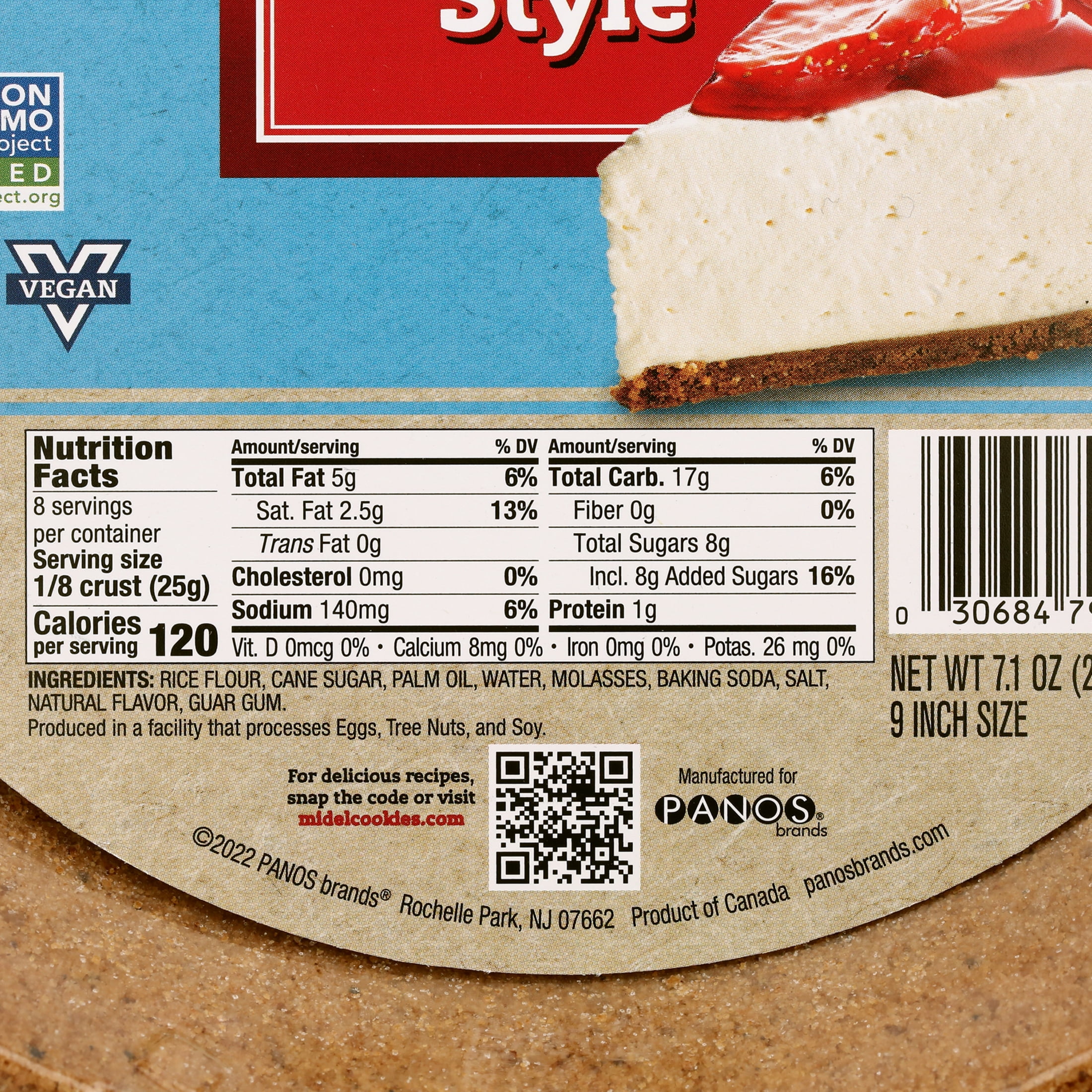 Mi-Del Gluten Free Graham Style Pie Crust, 7.1oz Ready to Eat