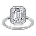 thumbnail image 2 of Havar - Vintage Emerald Cut Halo Moissanite Lab - Diamond Engagement Ring, 2 of 5