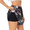 thumbnail image 2 of Haiem Watercolor Floral Women's 2 in 1 Running Shorts - Lightweight Athletic Workout Gym Yoga Breathable Sports Shorts Liner with Phone Pockets-Small, 2 of 9