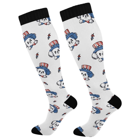 joogoo Cartoon Dogs Head Socks Women Men Knee High Sock