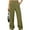 Army Green, variant on Women Wide Leg Pants Loose High Waist Trousers Black L Baggy Pants with Pockets Casual Comfy Streetwear Punk Trousers for Women