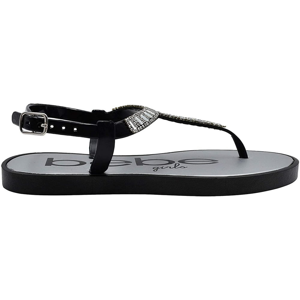 bebe black platform slides