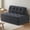 Black, variant on Full Size Folding Floor Sofa Bed, Corduroy Convertible Sleeper Couch with Pillow & Back Support, Portable Fold Out Futon Mattress for Living Room