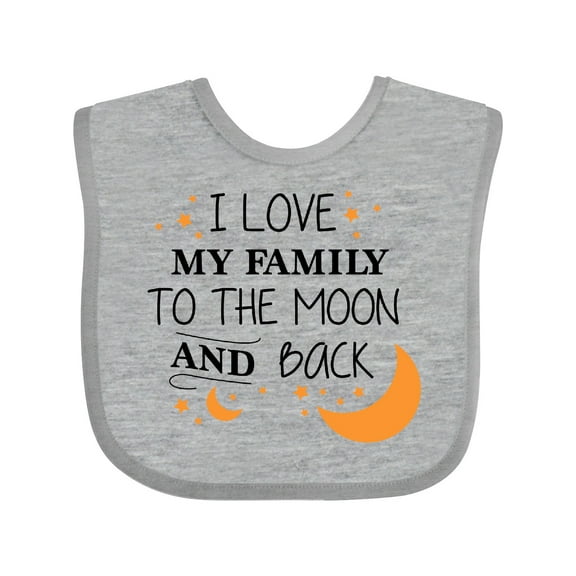 Inktastic I Love My Family to the Moon and Back Boys or Girls Baby Bib