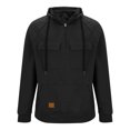 thumbnail image 3 of BXINGOHAI 1/4 Zip Hoodies Sweatshirt for Men Solid Mult Pockets Cargo Sweatshirts Drawstring Long Sleeve Pullover Tops Athletic Hiking Jogging Shirts Today Sales Dark Gray,L, 3 of 5