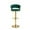 Dark Green Cushion/Golden Base, variant on UIXE Velvet Black Bar Stools Set of 2 Modern High Back Swivel Barstool for Kitchen Counter Square Island