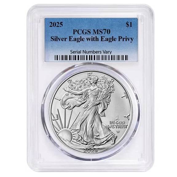2025 Eagle Privy 1 oz Silver American Eagle PCGS MS 70