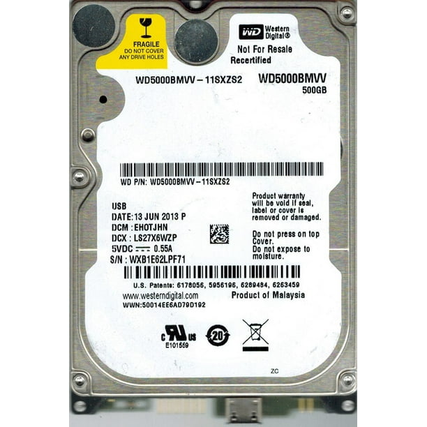 Western Digital WD5000BMVV-11SXZS2 500GB DCM: EHOTJHN - Walmart.com