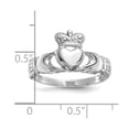 thumbnail image 5 of Real 14kt White Gold Polished Claddagh Ring Size: 7; for Adults and Teens; for Women and Men, 5 of 5