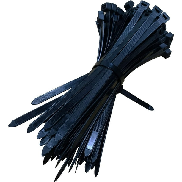 Bridas con cremallera, 100 unidades, bridas para cables de 12 pulgadas, resistentes con resistencia a la tracción de 120 libras, bridas para cables resistentes a los rayos UV, correas para b