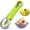 Green, variant on JKCCZLL Suuker Melon Baller Scoop Set,Professional 4 In 1 Stainless Steel Fruit Carving Tools Knife Kit, Watermelon Knife for Ice Cream Melon,Dig Pulp Separator Fruit Slicer,Blue,8.46in*2.67in