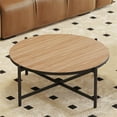 thumbnail image 4 of 29.92" Round Table Top Wood - Walnut & Black Double Sided, Outdoor Dining Replacement for Restaurants, Cafes, Bars, 4 of 10