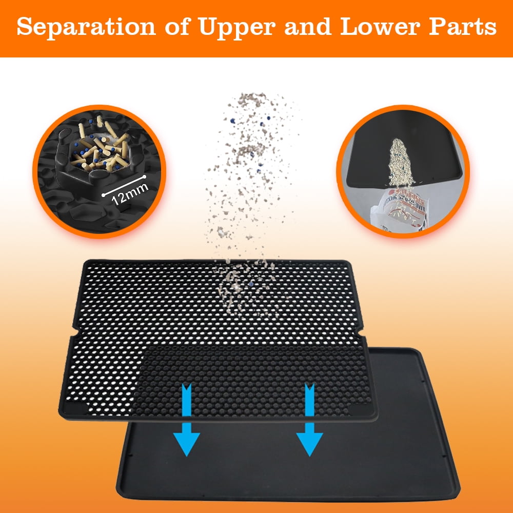 MIDOQIN Silicone Cat Litter Mat, Double Thickened 33'' x 25" Large Litter Trapping Mat
