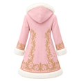 thumbnail image 5 of Christmas Men's Santa Trench Coat Trendy Plush Coats Long Peacoats Xmas Long Hooded Cardigans Light Pink M, 5 of 6