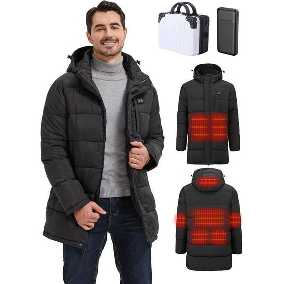 Men's Winter Jacket Heated Jacket for Men with Battery Pack Mens Winter Coat Electric heated jackets