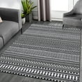 thumbnail image 5 of EastVita Area Rugs Carpets 3'*5' Farmhouse Area Rug Indoor Machine Washable Mat Moroccan Boho Trellis Tribal Accent Rug Geometric Rug Stain Resistant Floor Carpet,Black Deep black 3*5ft, 5 of 7