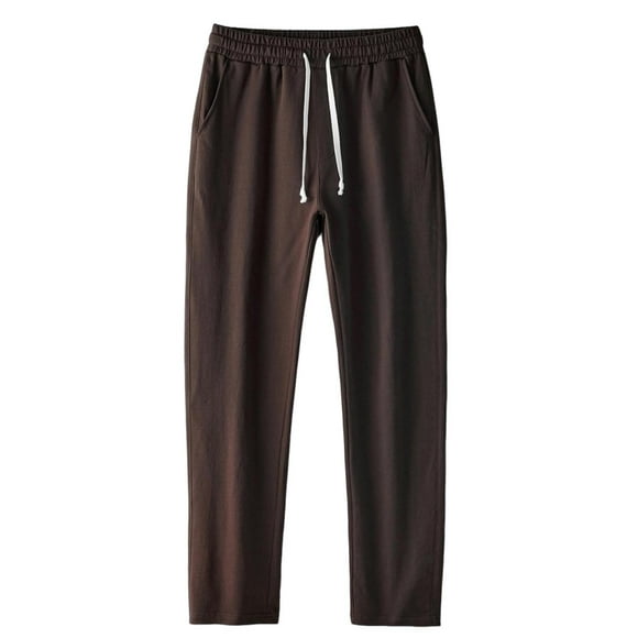 HUJlwoi Cotton Pants Men Comfy Elastic Waist Open Bottom Sweatpant Casual Workout Gym Running Trousers with Pockets
