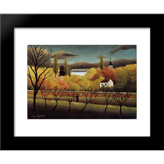 Landscape with Farmer 20x24 Framed Art Print by Henri Rousseau