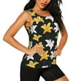 thumbnail image 2 of Wukai Lilies Flowers Print &nbsp;Women's Workout Tank Top Mesh Yoga Shirts Athletic Running Tank Tops Athletic Gym Shirts - Medium, 2 of 8