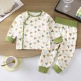 thumbnail image 6 of TOWED22 Toddler Boy Outfit Long Sleeve Print Sweatshirts and Pants Set 2Pcs Infant Baby Spring Fall Winter Clothes Sets Size:6-12 M,Color:Green, 6 of 7