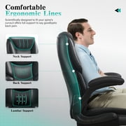 JONPONY Big and Tall Office Chair Wide Seat Ergonomic Computer Desk Chair High Back Executive Leather Chair Adjustable Task Chair Lumbar Back Support 8 Hours Heavy Duty Design,Black