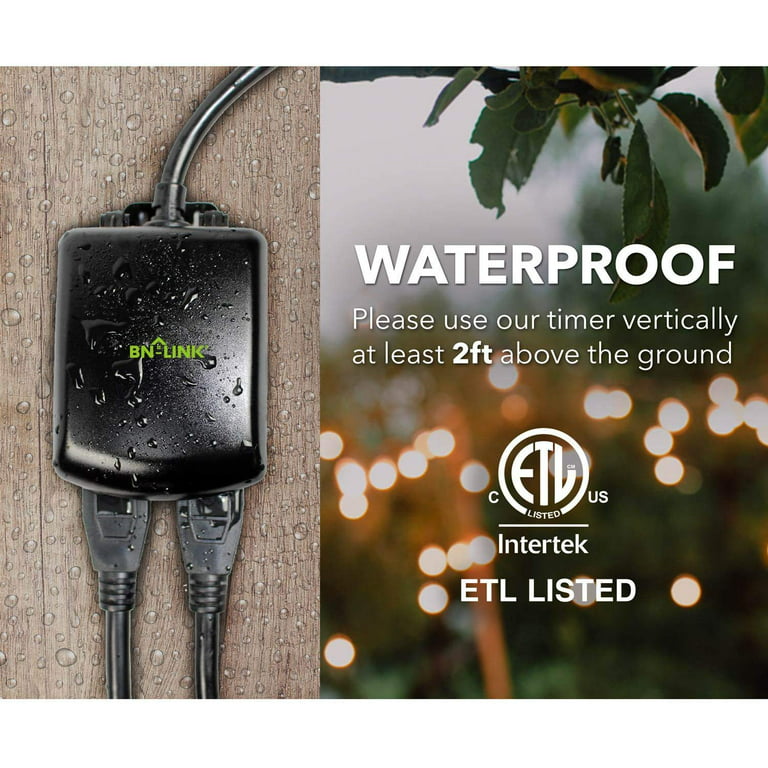 BN-LINK Outdoor Timer with Photocell Light Sensor Waterproof