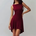 thumbnail image 2 of Women’s Sleeveless A-Line High Low Hem Dress Elegant Fit and Flare Cocktail Party Graduation Dress, 2 of 8