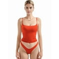 thumbnail image 6 of Women Square Neck Tank Top Summer Y2K Going Out Basic Shirt Red S, 6 of 7