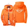thumbnail image 4 of Chaqueta Bomber con capucha y cremallera para hombre, último estampado de patrón Mini Cooper, cortavientos informal Xipper, coche de moda, primavera y otoño, 4 of 5