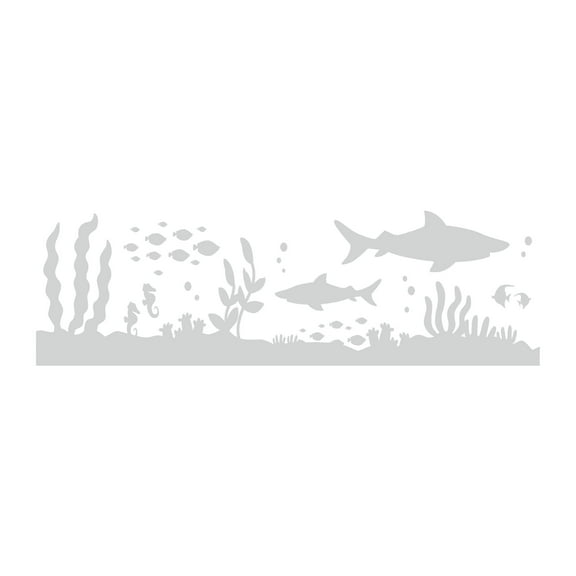Ocean Shark Etched Glass Vinyl Decals for Shower Doors Windows - SC01